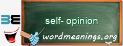 WordMeaning blackboard for self-opinion